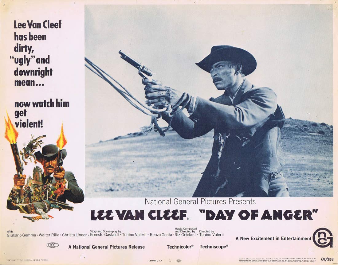 DAYS OF ANGER Original US Lobby Card 1 Lee Van Cleef