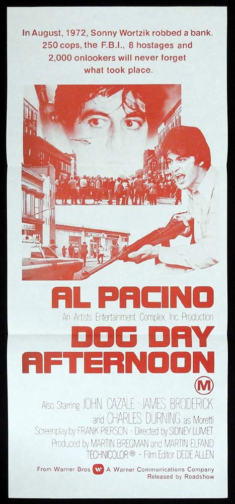 DOG DAY AFTERNOON Original Daybill Movie poster Al Pacino John Cazale