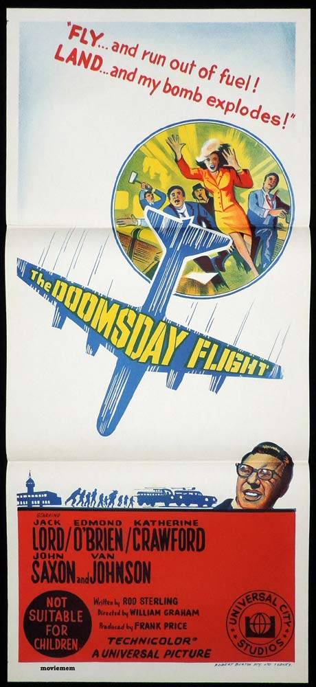 THE DOOMSDAY FLIGHT Original Daybill Movie Poster Jack Lord Edmond O’Brien