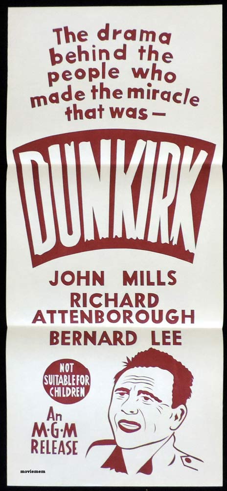 DUNKIRK Original 60sr Daybill Movie Poster John Mills Richard Attenborough