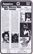 EVERY WHICH WAY BUT LOOSE Rare AUSTRALIAN Movie Press Sheet Clint Eastwood