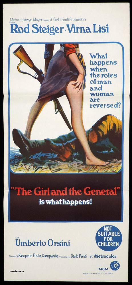 THE GIRL AND THE GENERAL Original Daybill Movie Poster Rod Steiger Virna Lisi