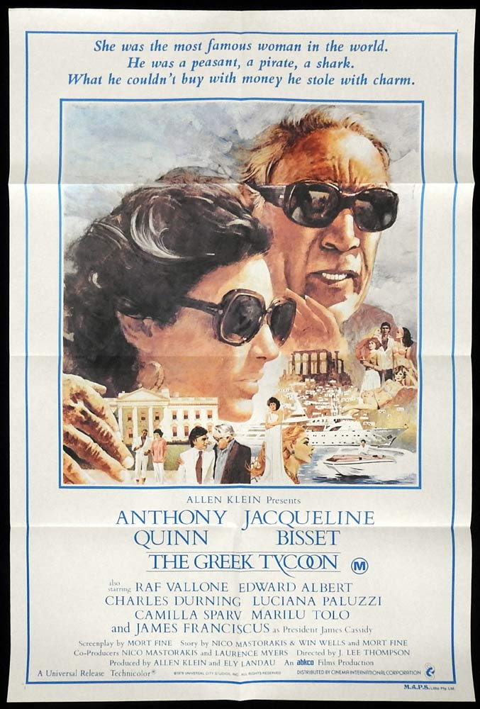 THE GREEK TYCOON Original One sheet Movie poster Anthony Quinn Jacqueline Bisset