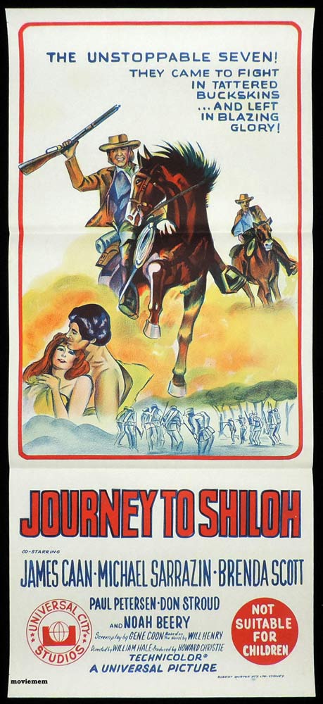 JOURNEY TO SHILOH Original Daybill Movie Poster The Virginian James Drury