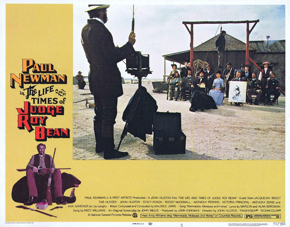 THE LIFE AND TIMES OF JUDGE ROY BEAN Original US Lobby Card 5 Paul Newman