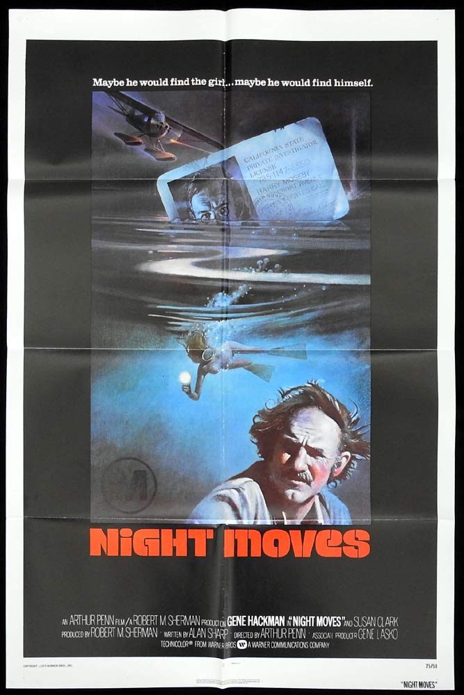 NIGHT MOVES Original One sheet Movie poster Gene Hackman Susan Clark