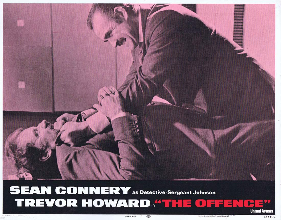 THE OFFENCE Original US Lobby Card 3 Sean Connery Trevor Howard