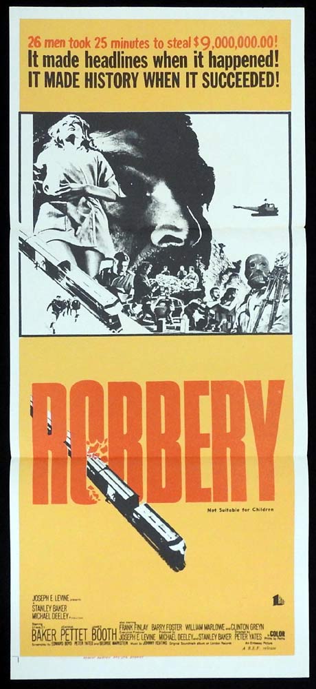 ROBBERY Original Daybill Movie poster Stanley Baker Joanna Pettet