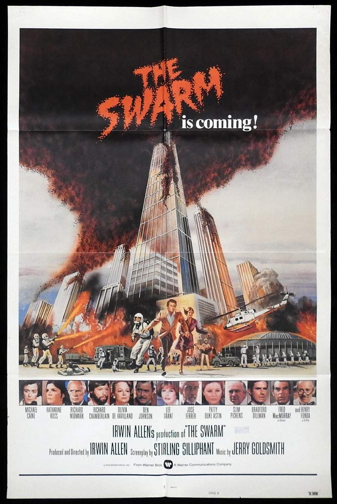 THE SWARM Original One sheet Movie poster Ryan O’Neal Bruce Dern