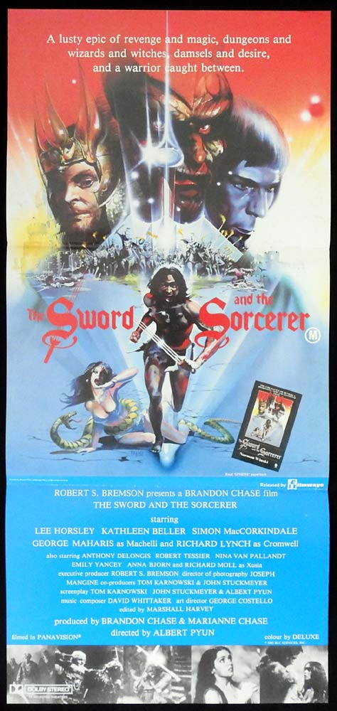 THE SWORD AND THE SORCERER Original Daybill Movie poster Lee Horsley