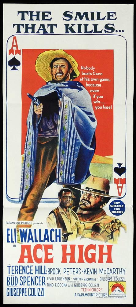 ACE HIGH Daybill Movie poster Eli Wallach Terence Hill Gambling