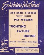 FIGHTING FATHER DUNNE Rare RKO AUSTRALIAN Movie Press Sheet Pat O'Brien