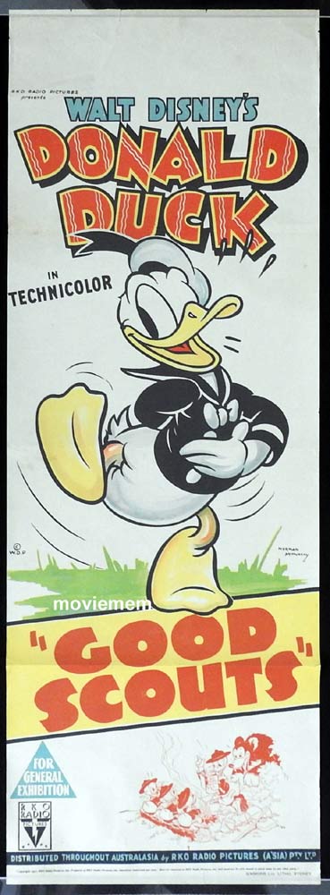GOOD SCOUTS Original 1938 Daybill Movie Poster Donald Duck