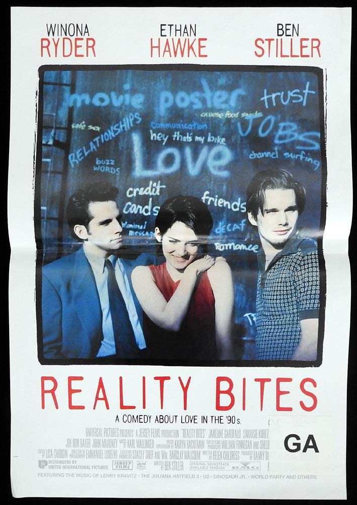 REALITY BITES Original Daybill Movie Poster Winona Ryder Ethan Hawke