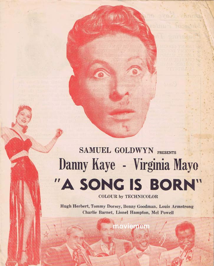 A SONG IS BORN Rare RKO AUSTRALIAN Movie Press Sheet Danny Kaye Virginia Mayo