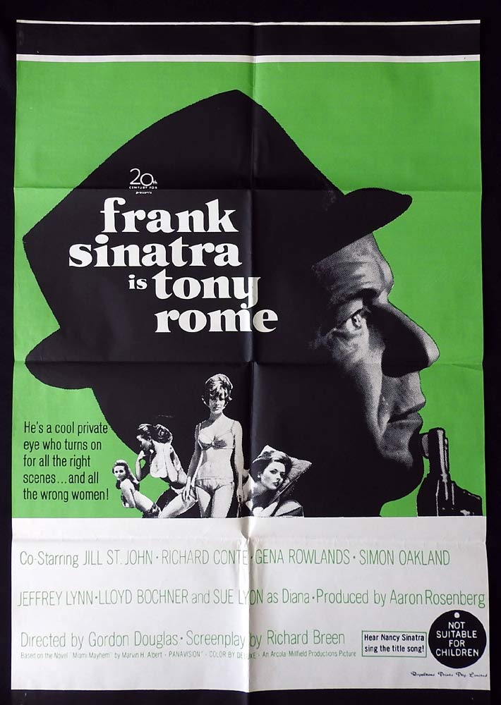 TONY ROME Original One sheet Movie poster Frank Sinatra Jill St. John