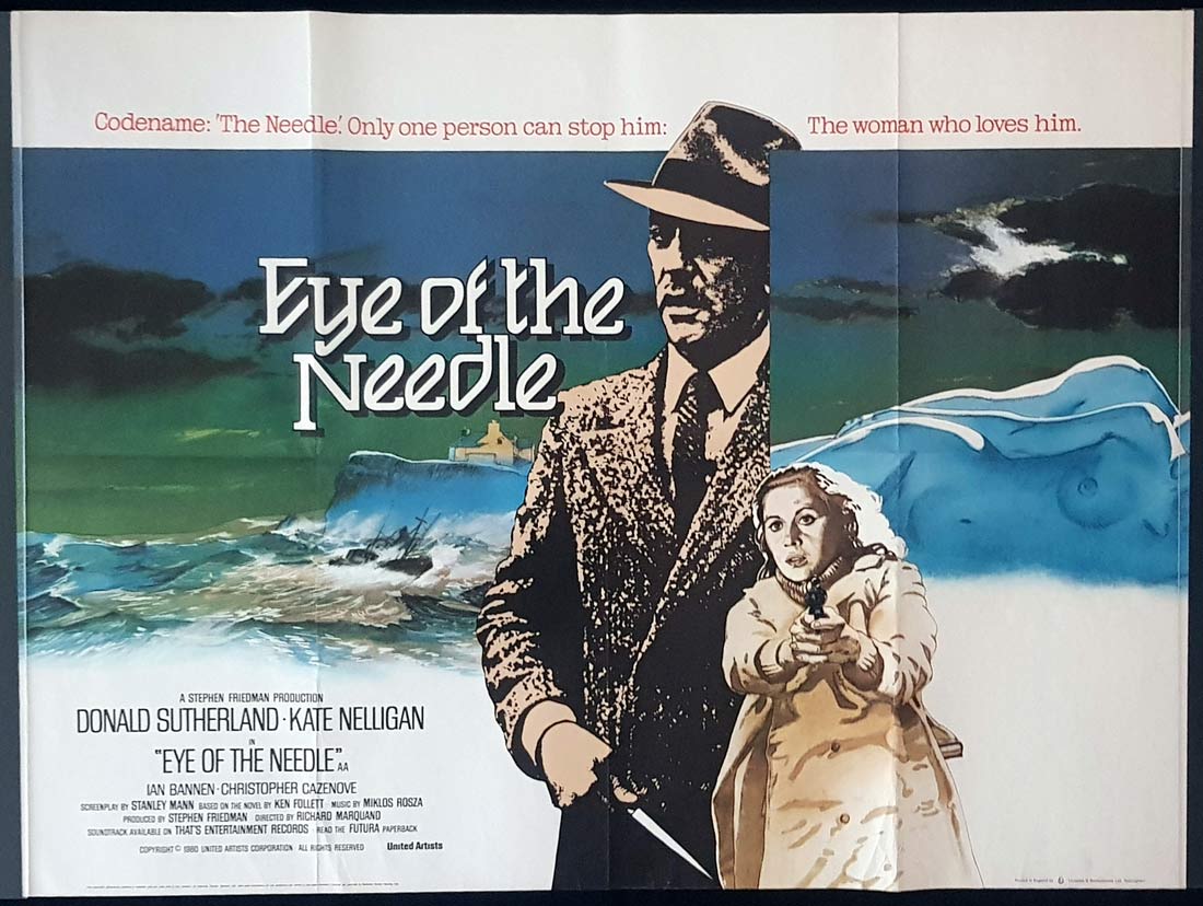 EYE OF THE NEEDLE Original British Quad Movie Poster Donald Sutherland