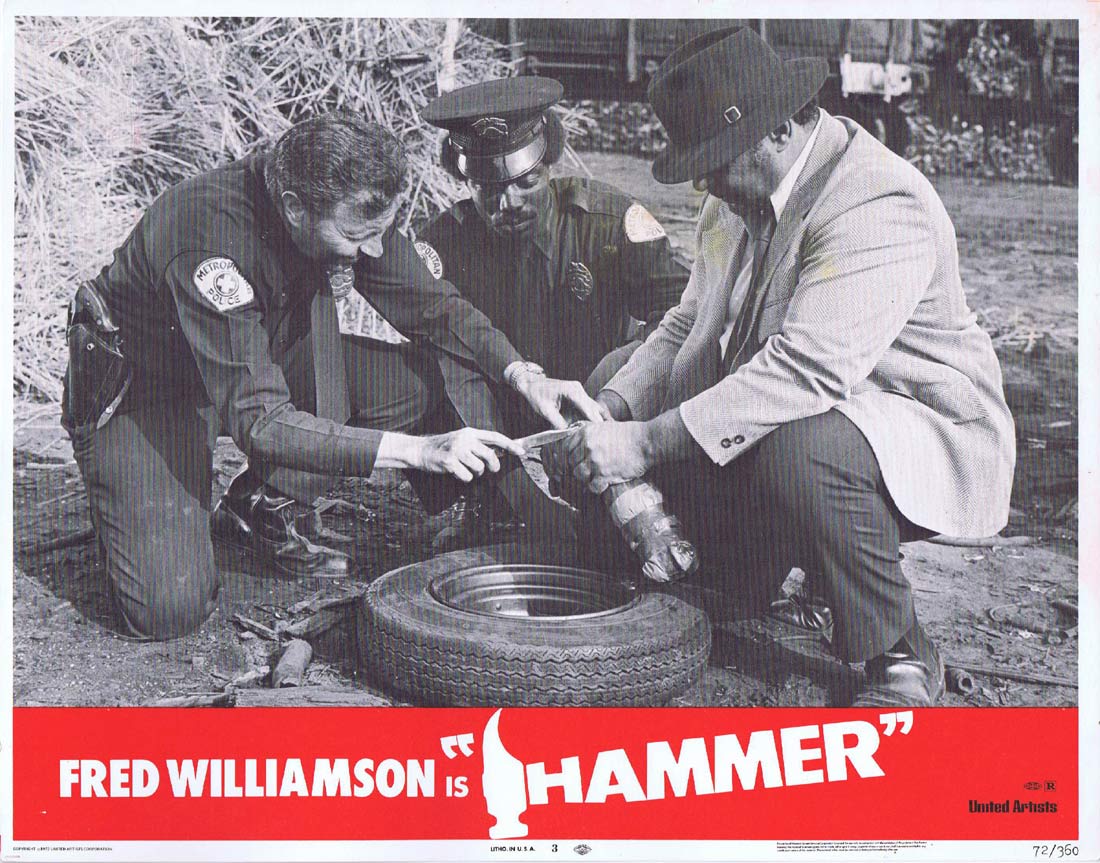HAMMER Lobby Card 3 Fred Williamson Bernie Hamilton