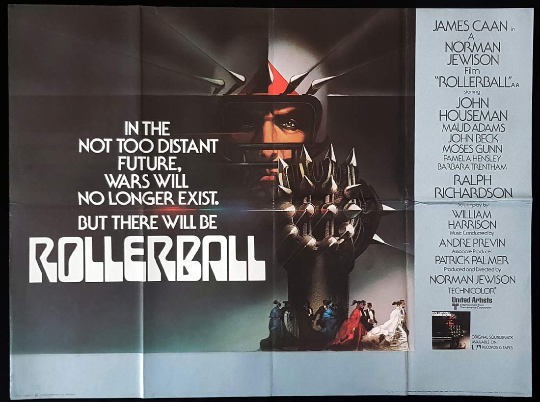 ROLLERBALL Original British Quad Movie Poster James Caan John Houseman