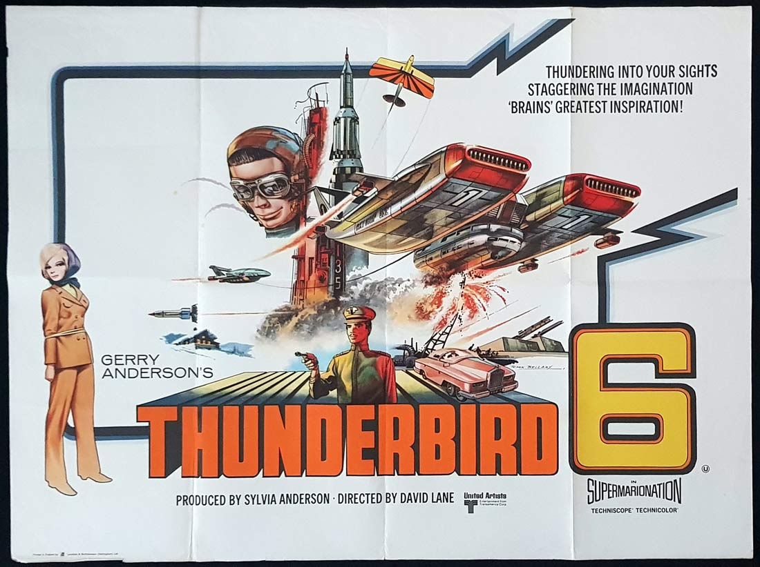 THUNDERBIRD 6 Original British Quad Movie Poster Thunderbirds 1968