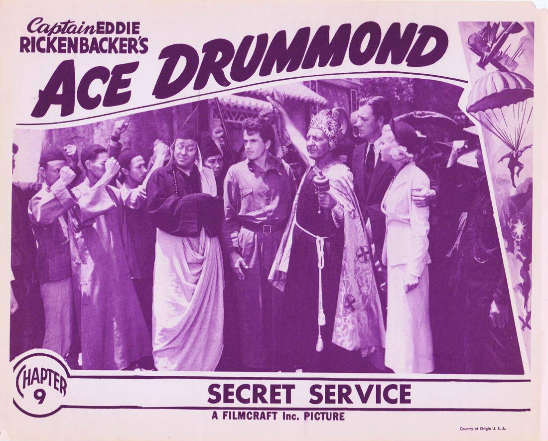 ACE DRUMMOND Original 40sr Lobby Card Chapter 9 Secret Service
