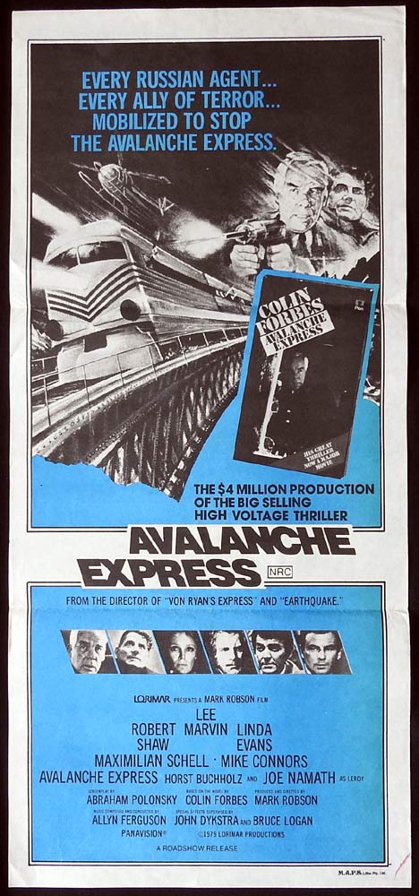 AVALANCHE EXPRESS Original Daybill Movie Poster Lee Marvin Robert Shaw