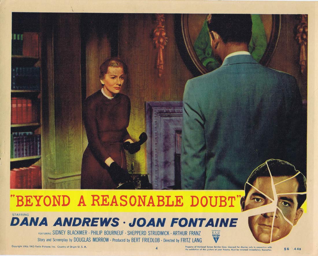 BEYOND A REASONABLE DOUBT Original Lobby Card 4 Dana Andrews Film Noir