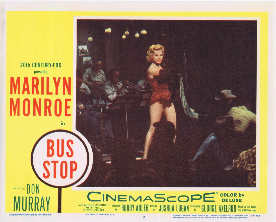 BUS STOP Original Lobby card 2 Marilyn Monroe 1956