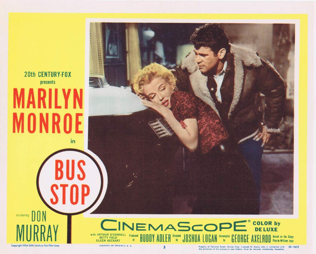 BUS STOP Original Lobby card 3 Marilyn Monroe 1956