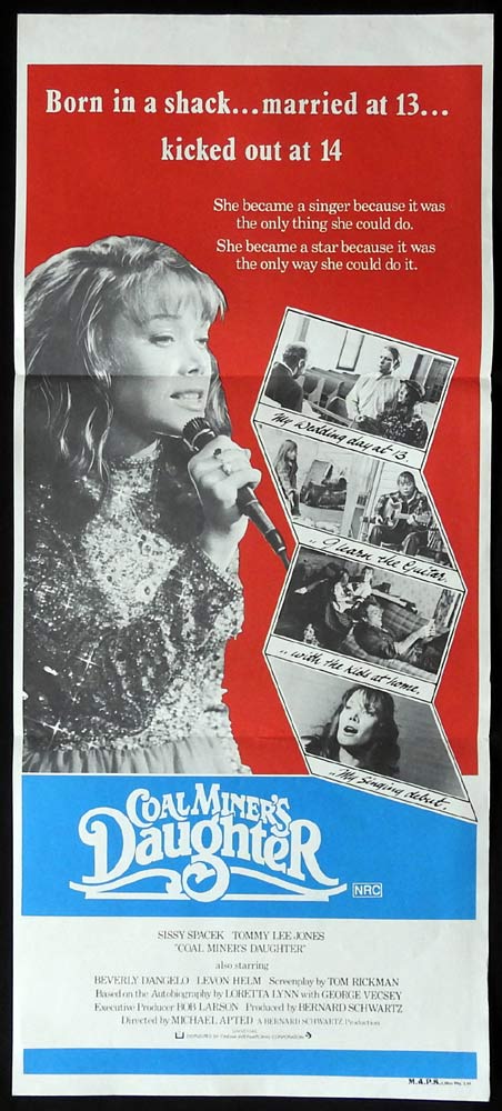 A COAL MINERS DAUGHTER Original Daybill Movie Poster Sissy Spacek Loretta Lynn