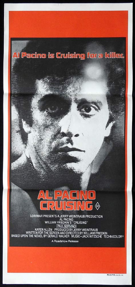 CRUISING Original Daybill Movie poster Al Pacino Paul Sorvino