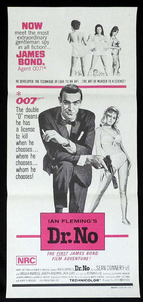 DR NO Original 70s release Daybill Movie poster James Bond