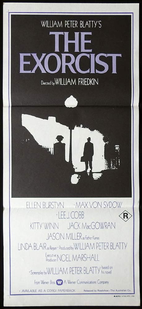 THE EXORCIST Original Daybill Movie Poster Linda Blair Rare Purple Style