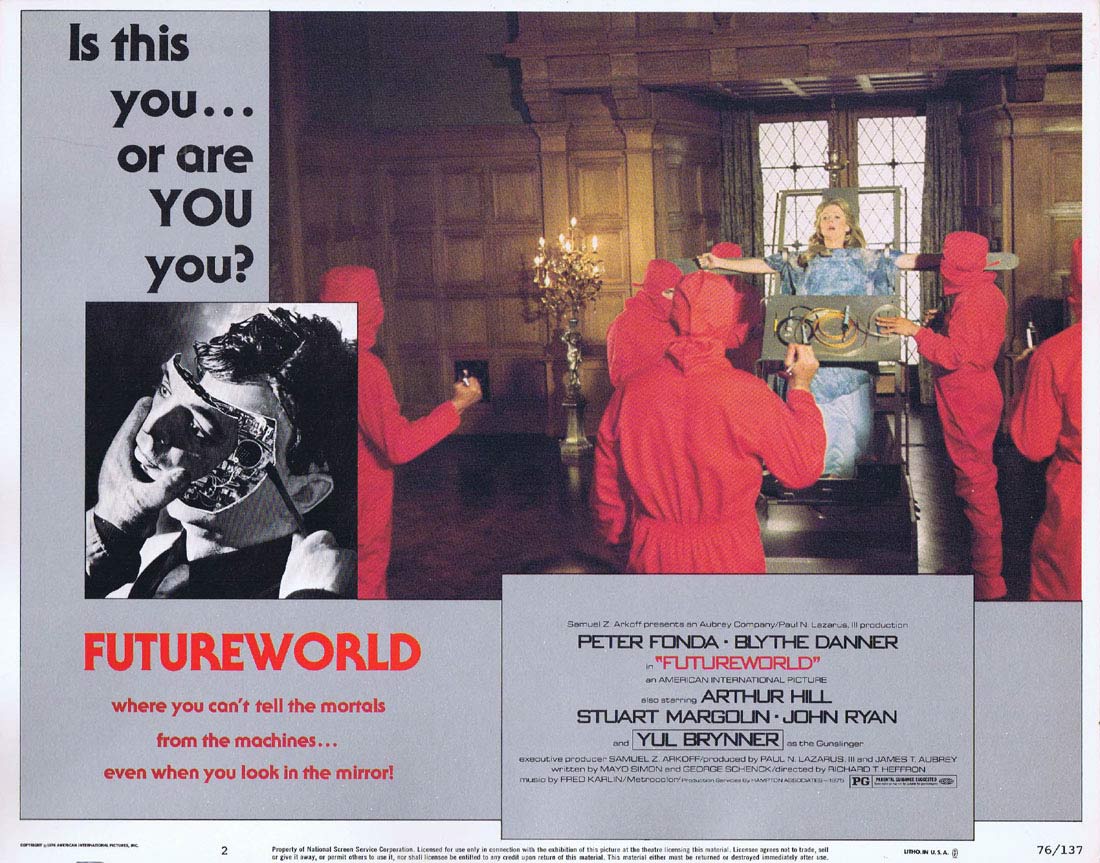 FUTUREWORLD Original Lobby card 2 Peter Fonda Blythe Danner