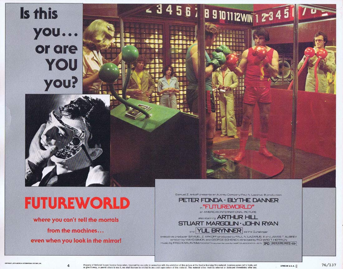 FUTUREWORLD Original Lobby card 4 Peter Fonda Blythe Danner