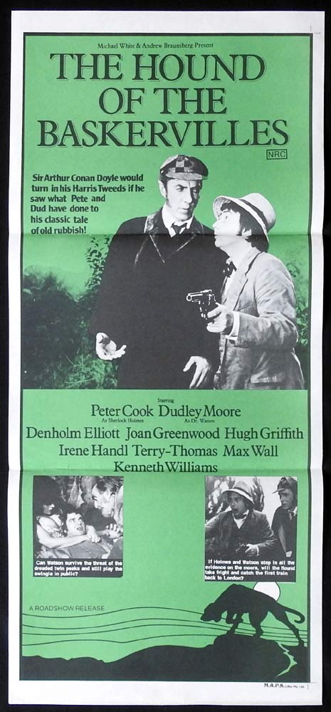 THE HOUND OF THE BASKERVILLES Original Daybill Movie poster Peter Cook Dudley Moore