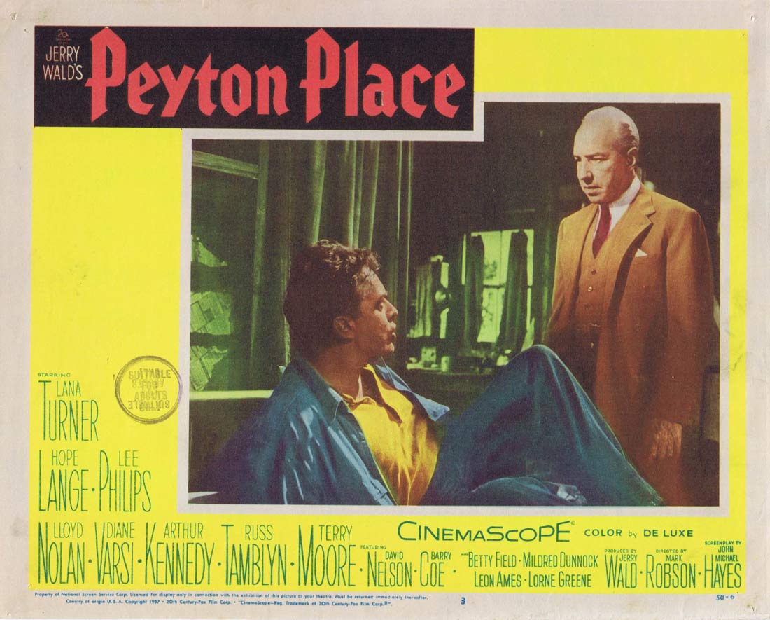 PEYTON PLACE Original Lobby Card 3 Lana Turner Hope Lange