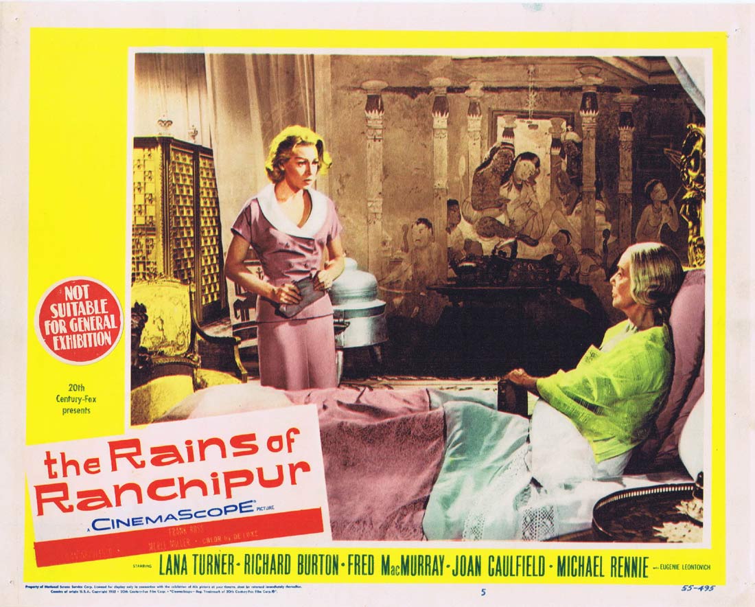 THE RAINS OF RANCHIPUR Original Lobby Card 5 Lana Turner Richard Burton
