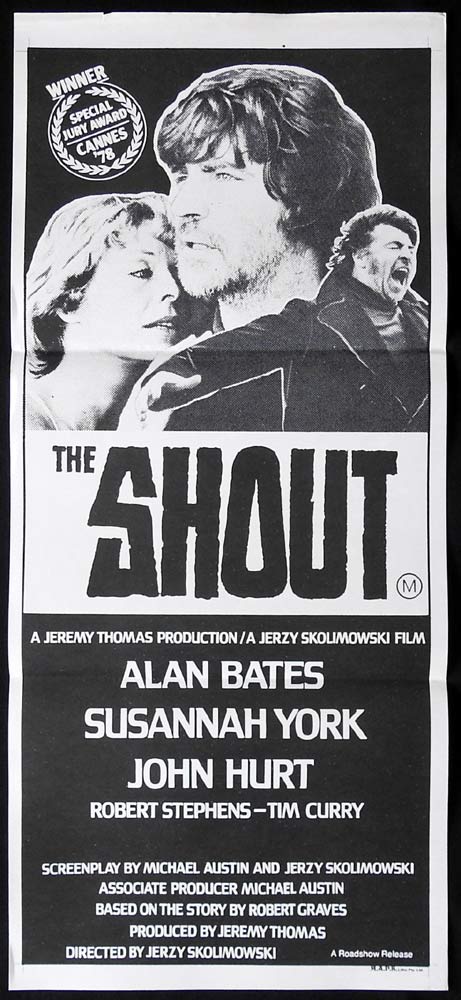 THE SHOUT Original Daybill Movie poster Alan Bates Susannah York John Hurt