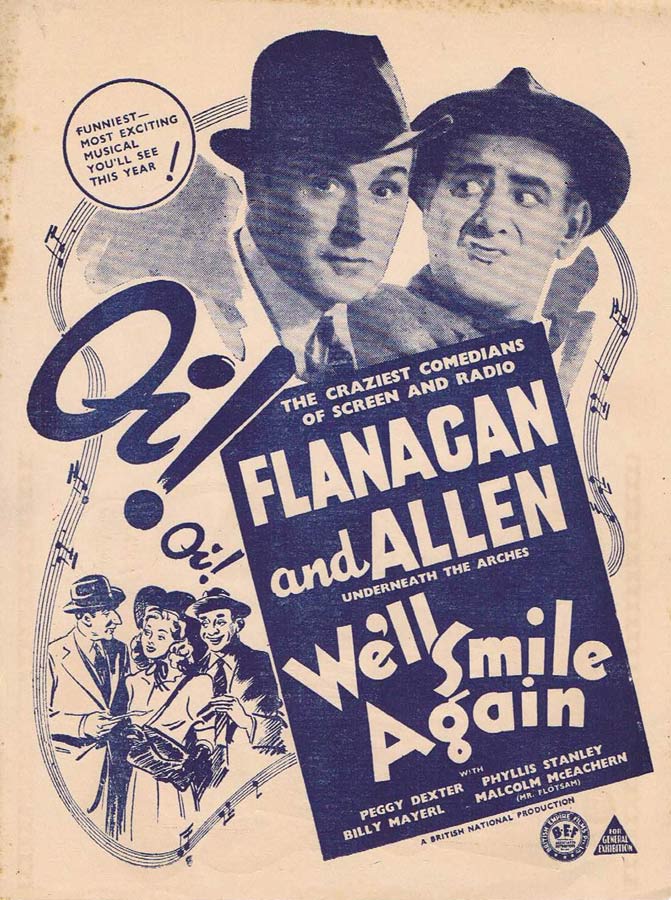 WE’LL SMILE AGAIN Original Vintage Movie Herald Bud Flanagan Chesney Allen