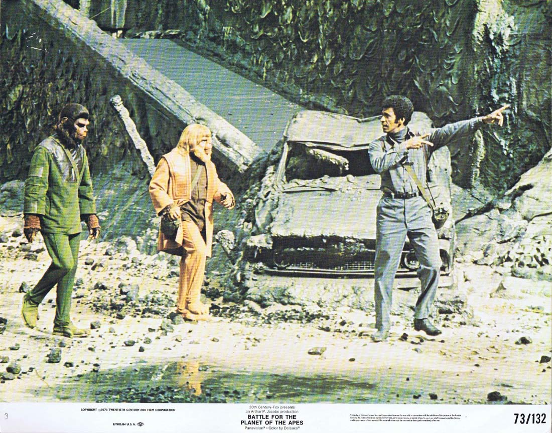 BATTLE FOR THE PLANET OF THE APES Original Lobby card 3 Roddy McDowall Claude Akins
