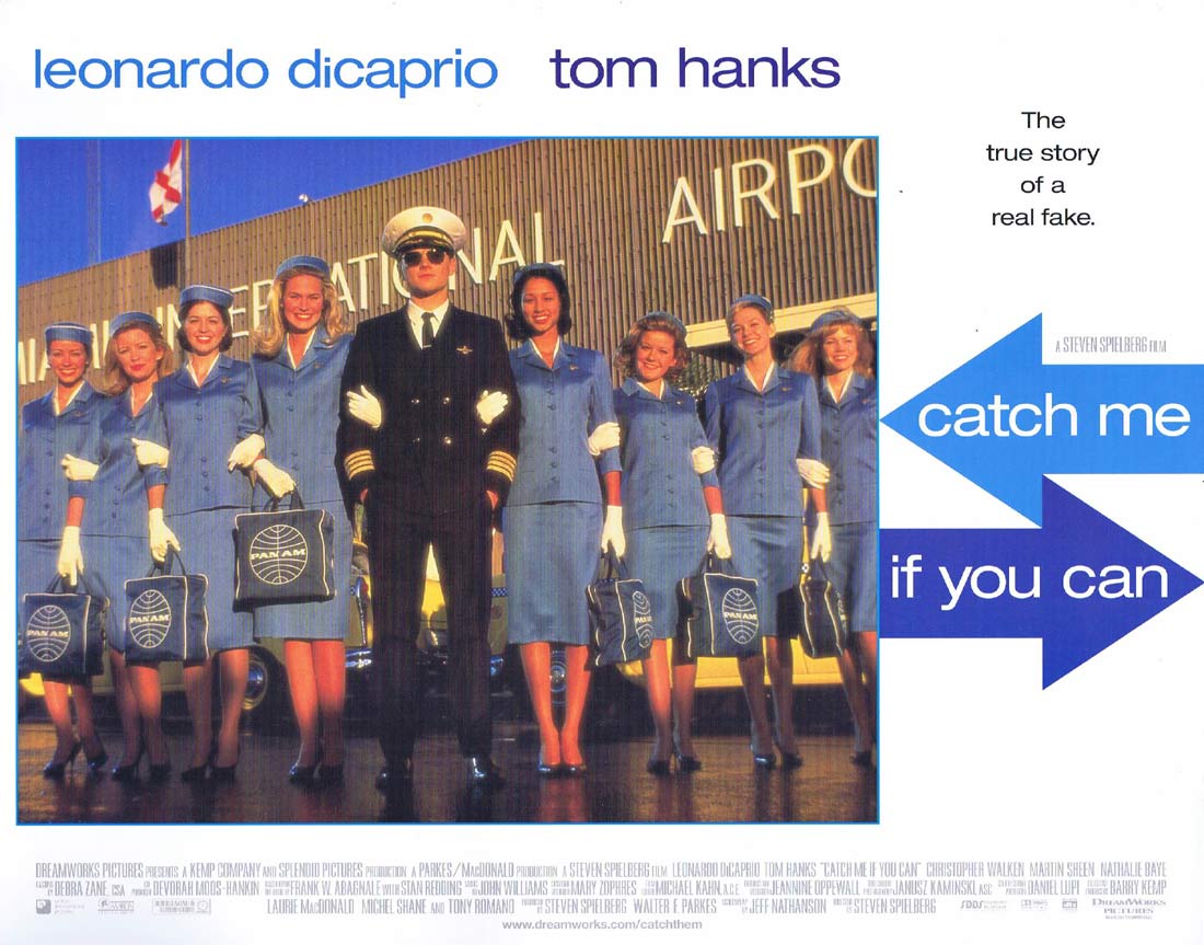 CATCH ME IF YOU CAN Original Lobby card 1 Leonardo DiCaprio Tom Hanks Christopher Walken
