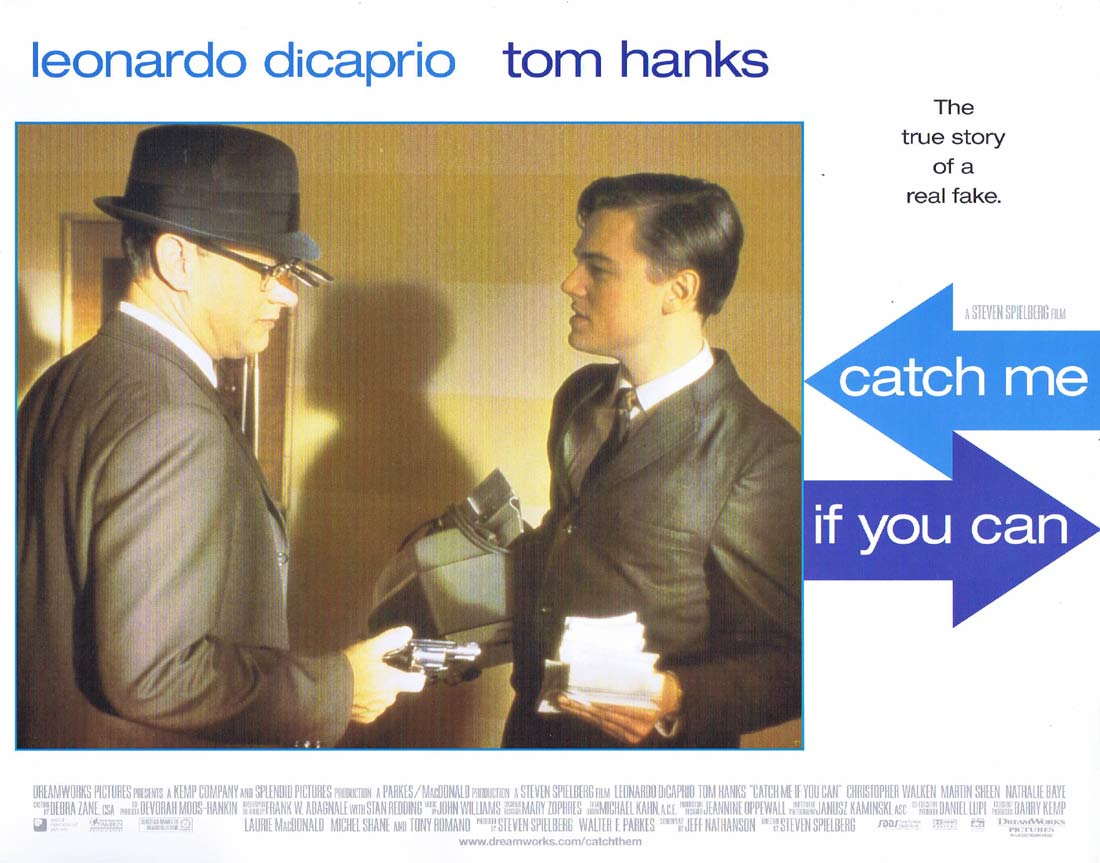 CATCH ME IF YOU CAN Original Lobby card 3 Leonardo DiCaprio Tom Hanks Christopher Walken