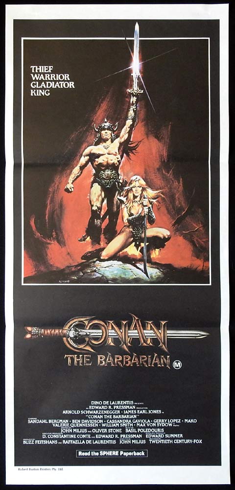 CONAN THE BARBARIAN Original Daybill Movie Poster Arnold Schwarzenegger