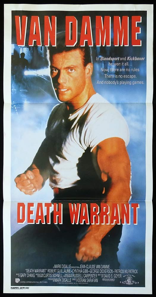 DEATH WARRANT Original Daybill Movie Poster Jean-Claude van Damme Robert Guillaume