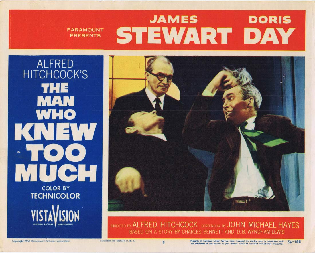 THE MAN WHO KNEW TOO MUCH Original Lobby Card 5 James Stewart Doris Day