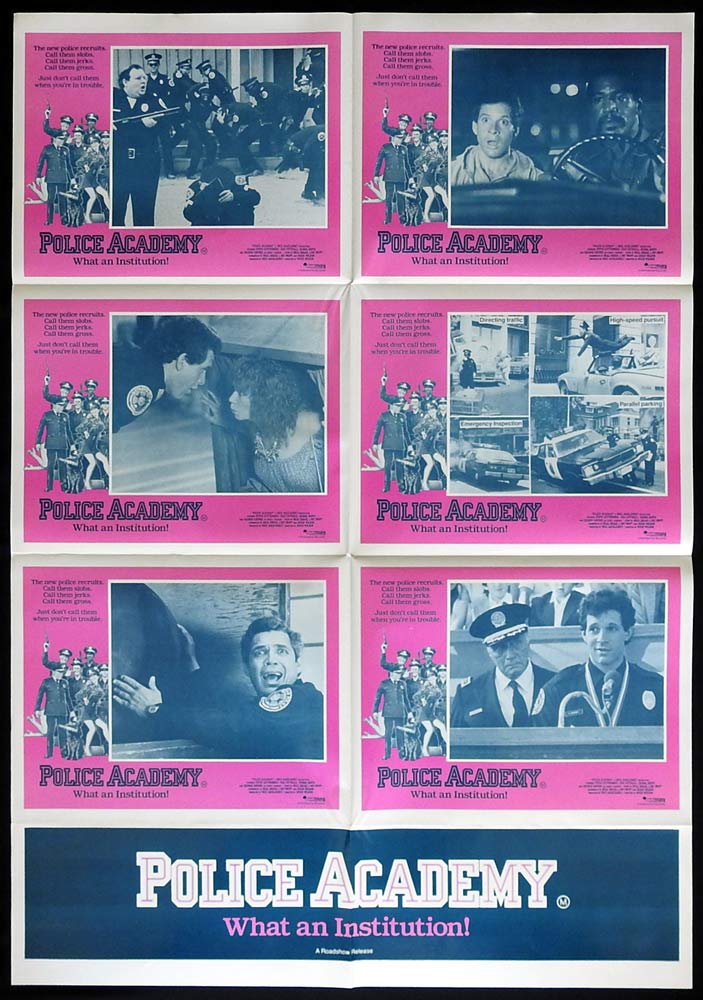 POLICE ACADEMY Original Photo sheet Movie poster Steve Guttenburg