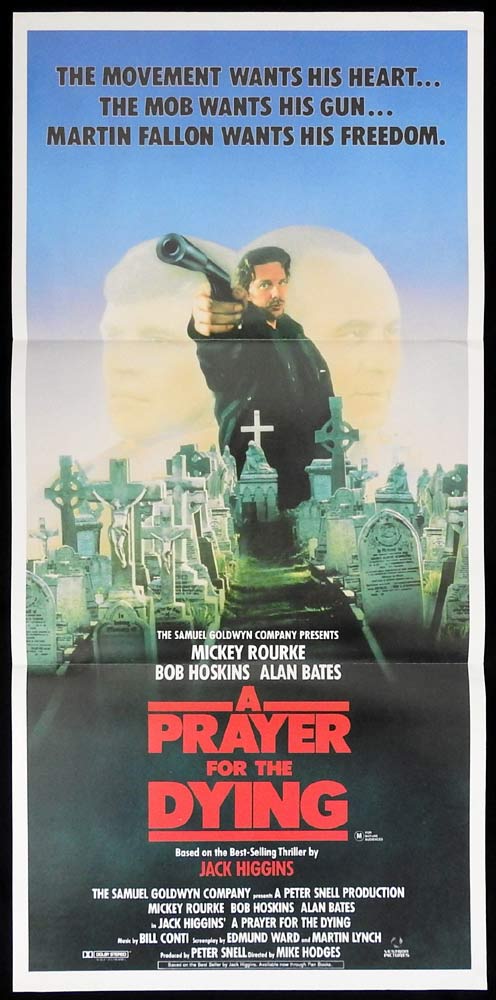 A PRAYER FOR THE DYING Original Daybill Movie Poster Mickey Rourke Bob Hoskins