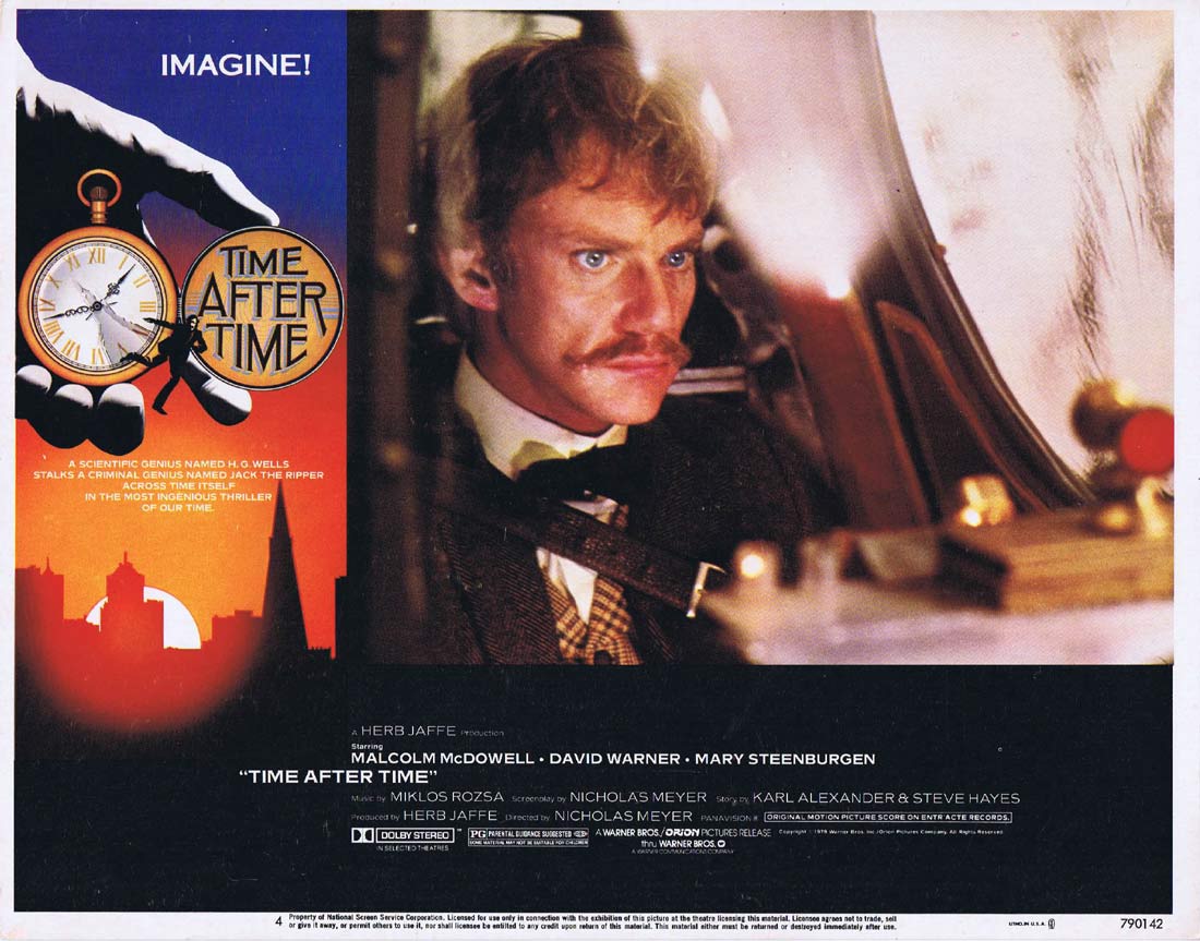 TIME AFTER TIME Original Lobby Card 4 Malcolm McDowell Time Machine