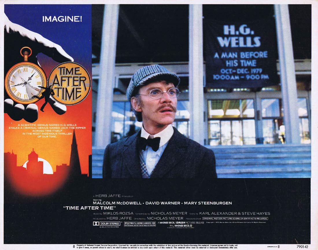 TIME AFTER TIME Original Lobby Card 8 Malcolm McDowell Time Machine